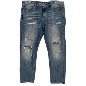 Cult of Individuality Women 32 Alter Ego Boyfriend Selvedge Jeans Thrashed *read